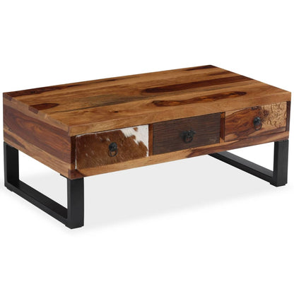 Mesa De Centro De Madera Maciza Sheesham 90x50x35 Cm_0