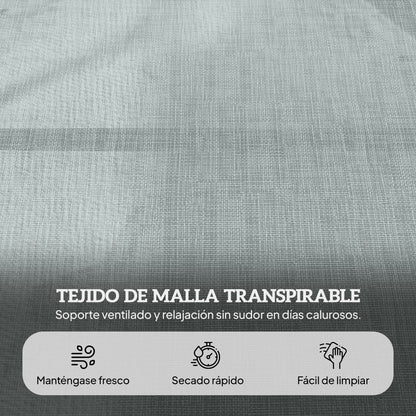 Outsunny Tumbona Plegable Con Orificio De Lectura 145x72x89 Cm Gris Oscuro_5