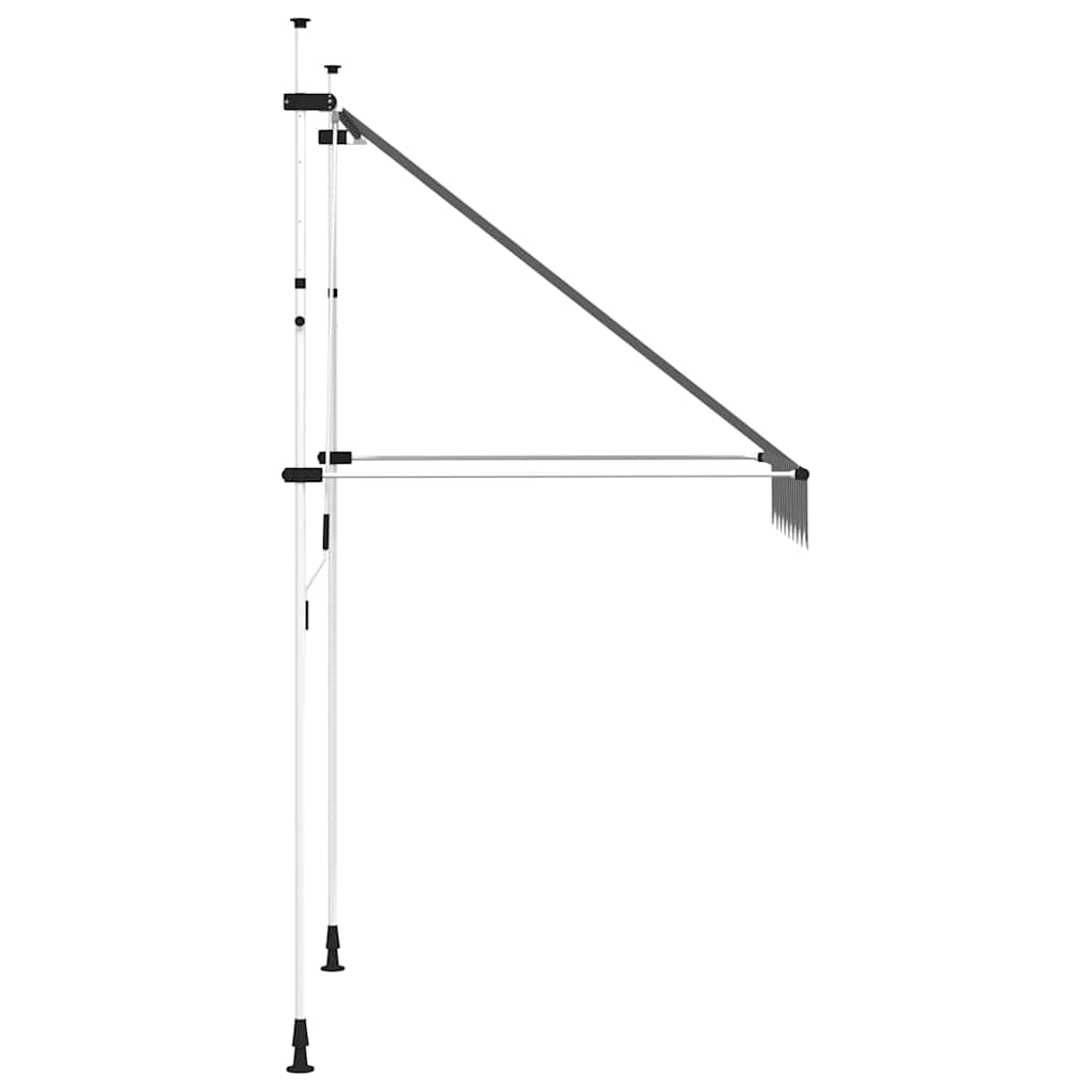 Toldo Manual Retráctil 150 Cm Azul Y Blanco A Rayas_3
