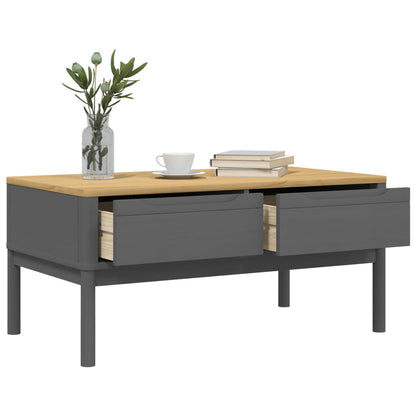 Mesa De Centro Floro Madera Maciza De Pino Gris 99x55,5x45 Cm_2