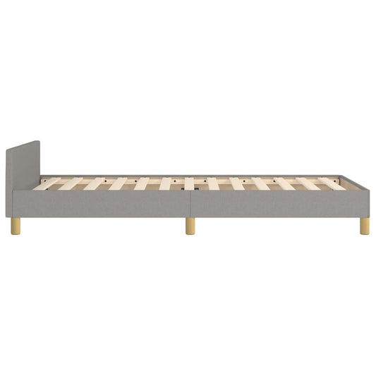 Estructura De Cama Con Cabecero De Tela Gris Claro 90x190 Cm / Vetonek_0