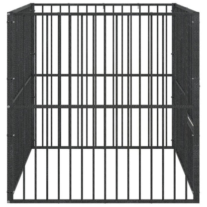 Vidaxl Corralito Para Perros Con 4 Paneles Acero Galvanizado Negro_5