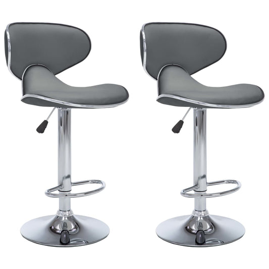 323648 Bar Stools 2 Pcs Grey Faux Leather_0