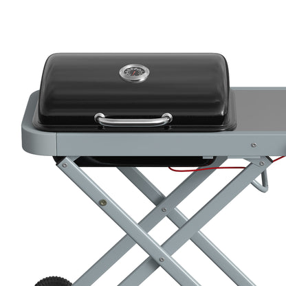 Outsunny Barbacoa De Gas Plegable Con Quemador 2,5 Kw Con Ruedas Mesa Lateral_4