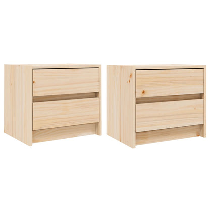 Mesitas De Noche 2 Uds Madera Maciza De Pino 40x31x35,5 Cm_0