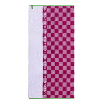 Toalla De Playa Infantil 70x140cm 450gsm 100% Cotton Pink Squares Kids