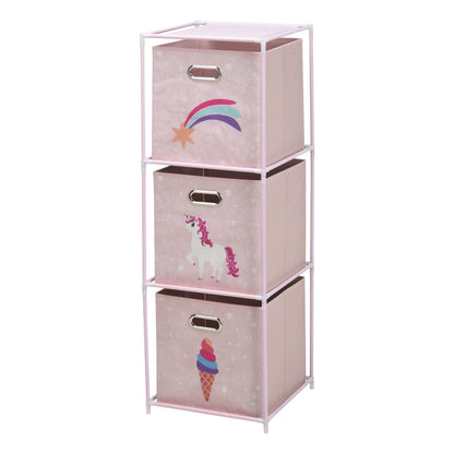 Well Home Estanteria Cajonera De 3 Estantes En Metal Color Rosa H.102cm