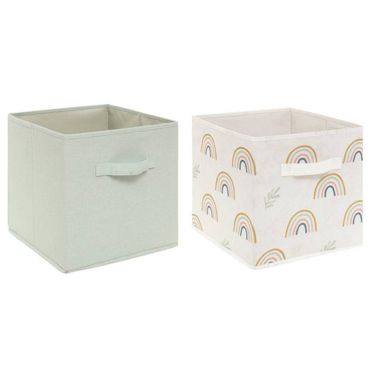 Juego De 2 Cajas De Almacenamiento Para Niños Verde_0