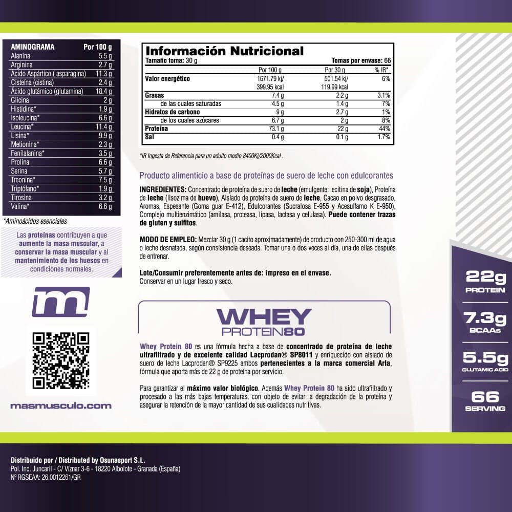 Whey Protein80 - 2 Kg - Choco Surprise (huevo De Chocolate) - Aumenta La Masa Muscular - Masmusculo_4