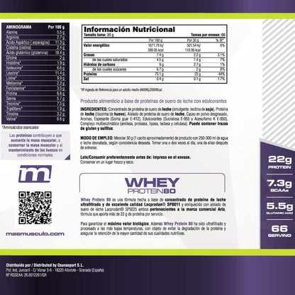 Whey Protein80 - 2 Kg - Choco Surprise (huevo De Chocolate) - Aumenta La Masa Muscular - Masmusculo_4