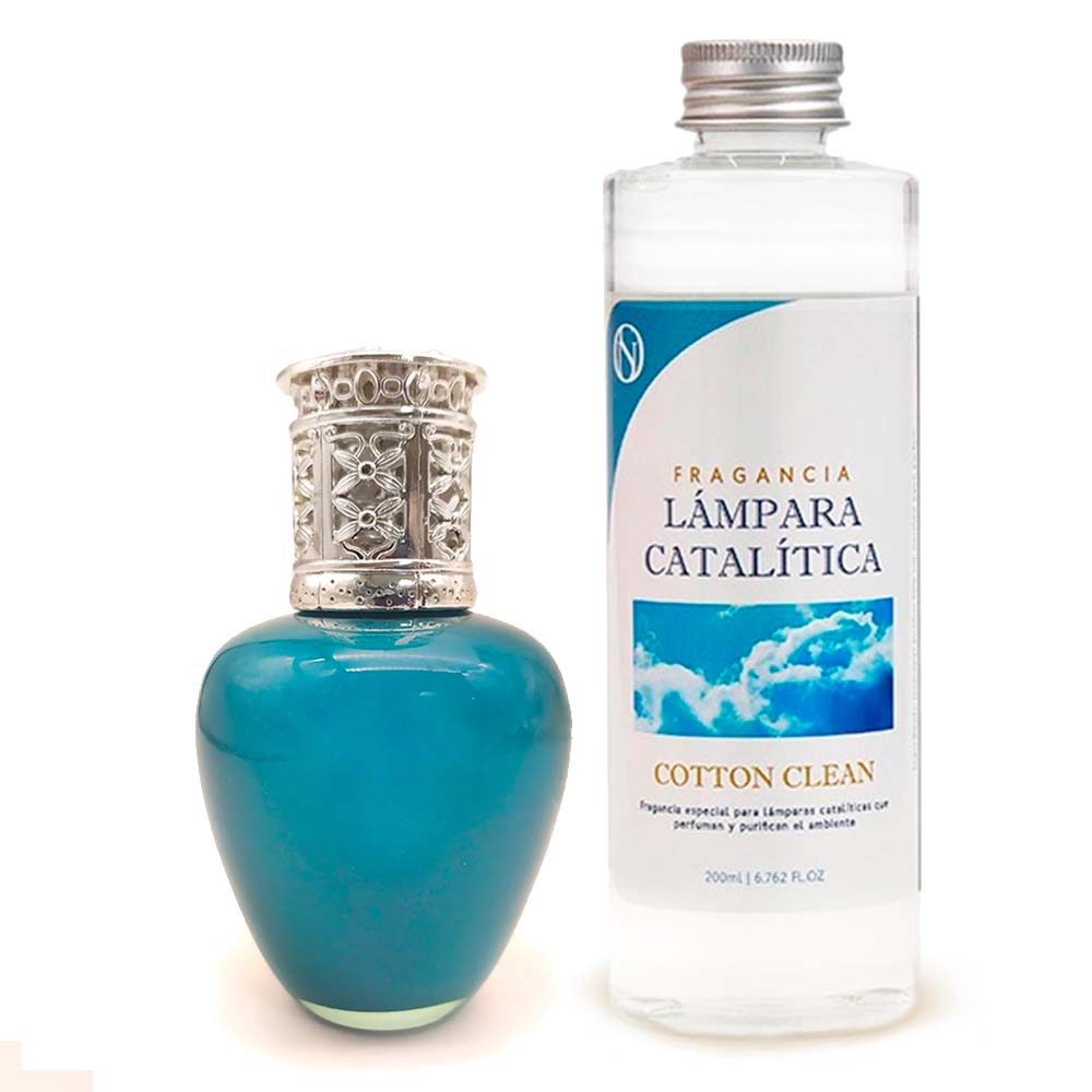Lámpara Catalítica Aqua Marina + Fragancia Aroma Cotton Clean 200ml. Elimina Olores Y Mejora La Calidad Del Aire_0