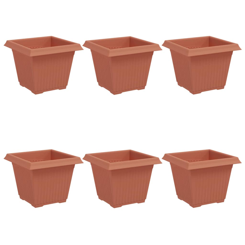 Maceta Cuadrada Para Flores 6 Pcs Rojo Ladrillo 33 X 33 X 26 Cm_0