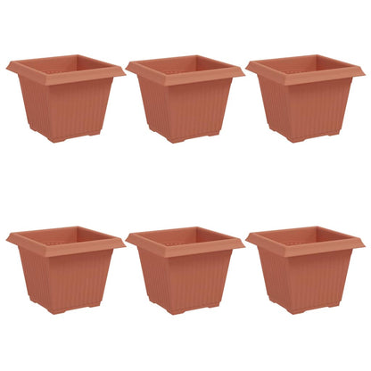 Maceta Cuadrada Para Flores 6 Pcs Rojo Ladrillo 33 X 33 X 26 Cm_0