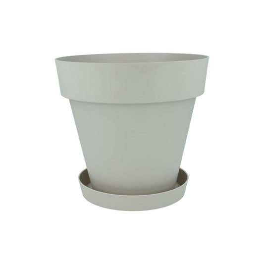 Pack maceta con plato color crudo Tes 18 x 15 cm