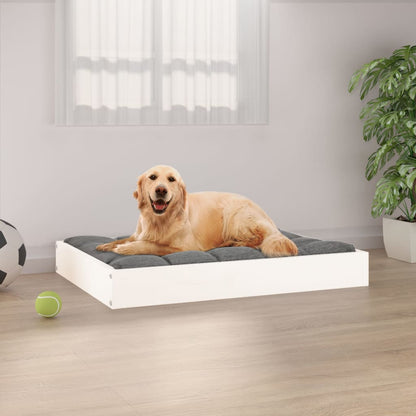 Vidaxl Cama Para Perros Madera Maciza De Pino Blanco 71,5x54x9 Cm_1