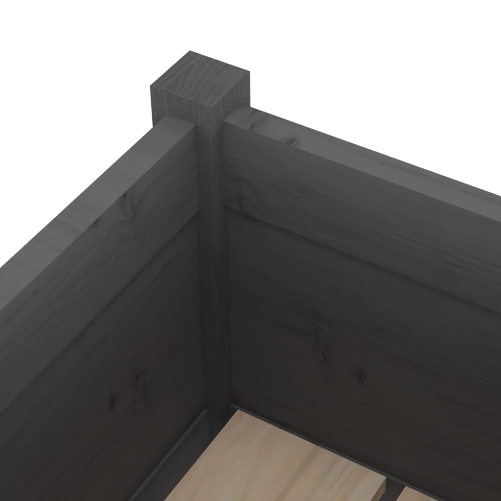 Jardineras 2 Uds Madera Maciza De Pino Gris 70x70x70 Cm_5