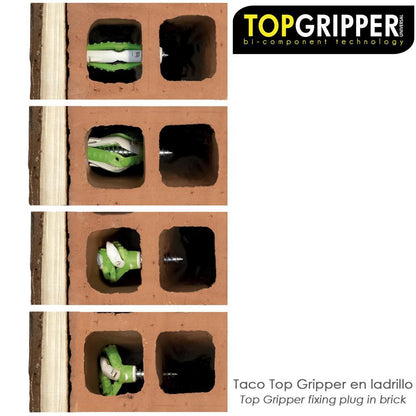 Cubo Tacos Topgripper Bimaterial Con Tornillos Ø 8 Mm. 100 Piezas Taco Anclaje Universal, Taco Hormigon, Taco Pladur