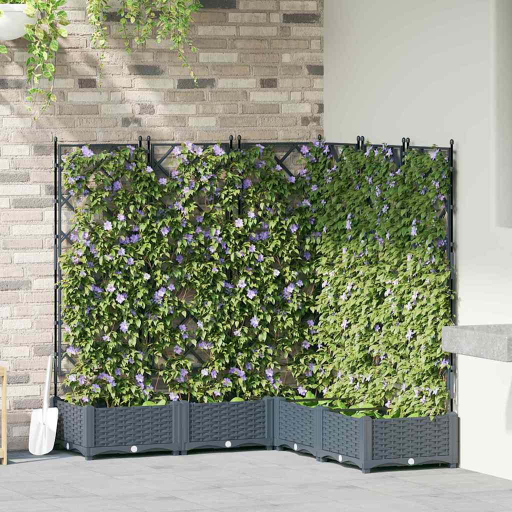 Macetero De Jardín 5 Uds. Gris Claro 120 X 120 X 125,5 Cm Pp_1