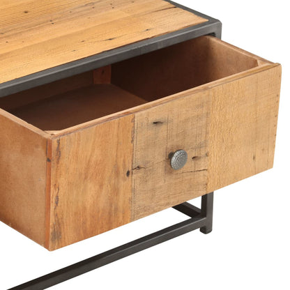 Mesa De Centro De Madera Maciza Reciclada 90x50x35 Cm._2