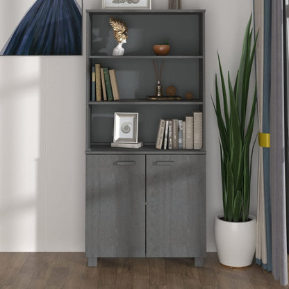 Aparador Hamar Madera De Pino Maciza Gris Oscuro_0