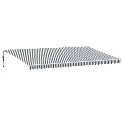 Toldo Retráctil Automático Gris Antracita Y Blanco 600x350 Cm_0