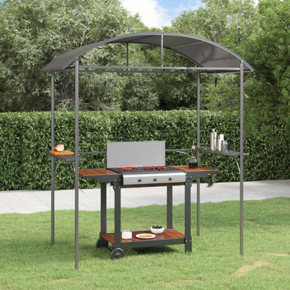 Vidaxl Cenador Barbacoa Estante Lateral Acero Antracita 220x115x230 Cm_1