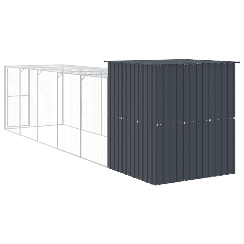 Vidaxl Gallinero Con Corral Acero Galvanizado Gris 165x659x181 Cm_4