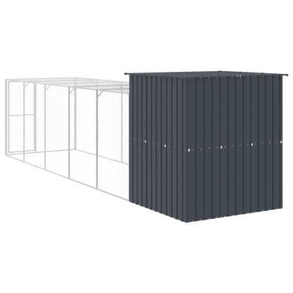 Vidaxl Gallinero Con Corral Acero Galvanizado Gris 165x659x181 Cm_4