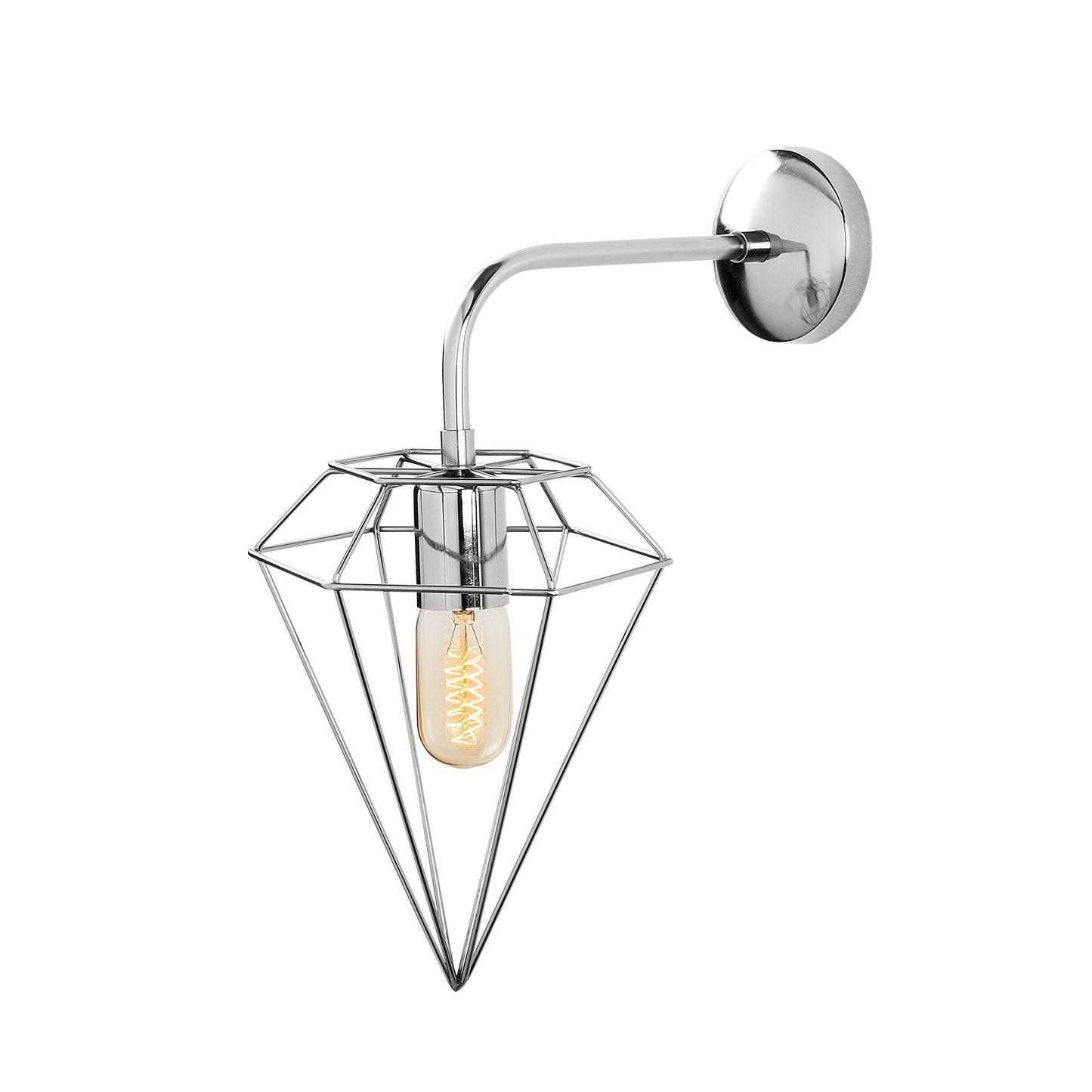 Aplique De Pared, Hierro , Cromado, 20x37x43, Casquillo E 27 Max 40 W_2