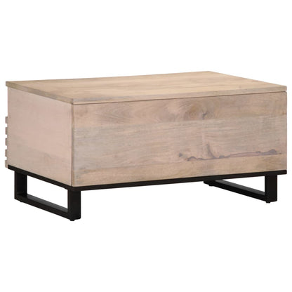 Mesa De Centro De Madera Maciza De Mango 80x55x40 Cm_2