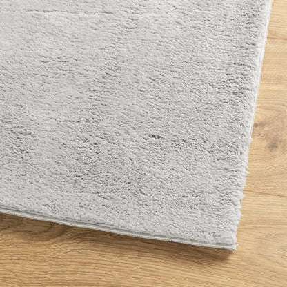 Vidaxl Alfombra De Pelo Corto Suave Lavable Huarte Gris 100x200 Cm_3