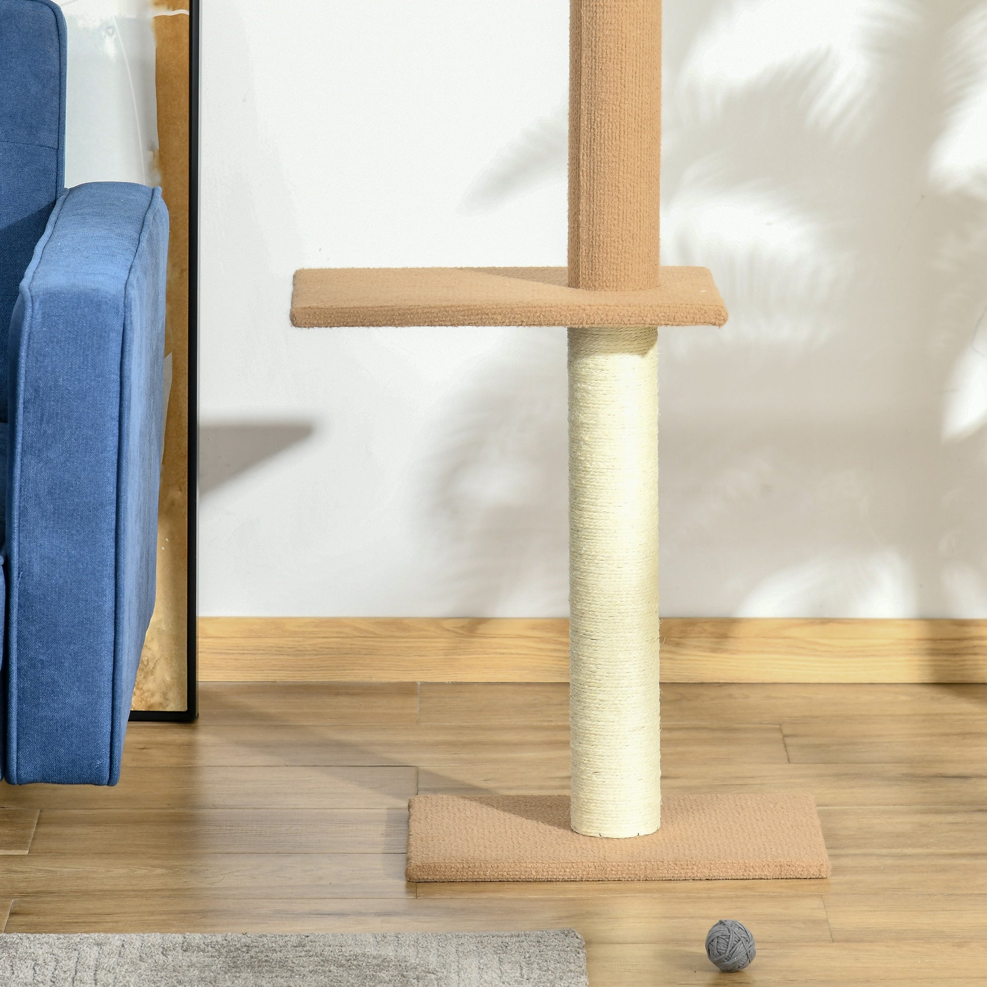 Pawhut Árbol Para Gatos Del Suelo Al Techo 43x27x228-260 Cm Con Altura Ajustable_4