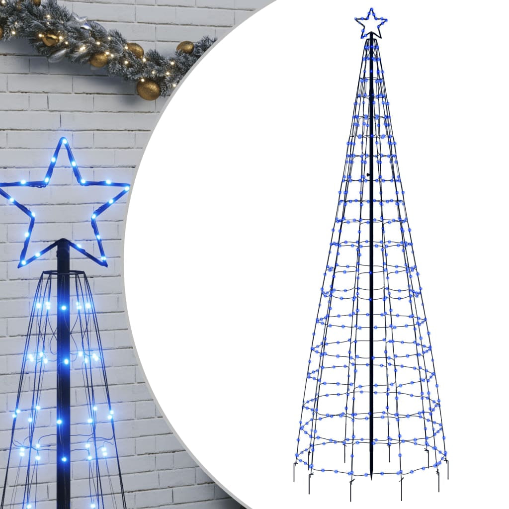 Vidaxl Árbol De Navidad Led Con Estacas 570 Leds Azul 300 Cm_0