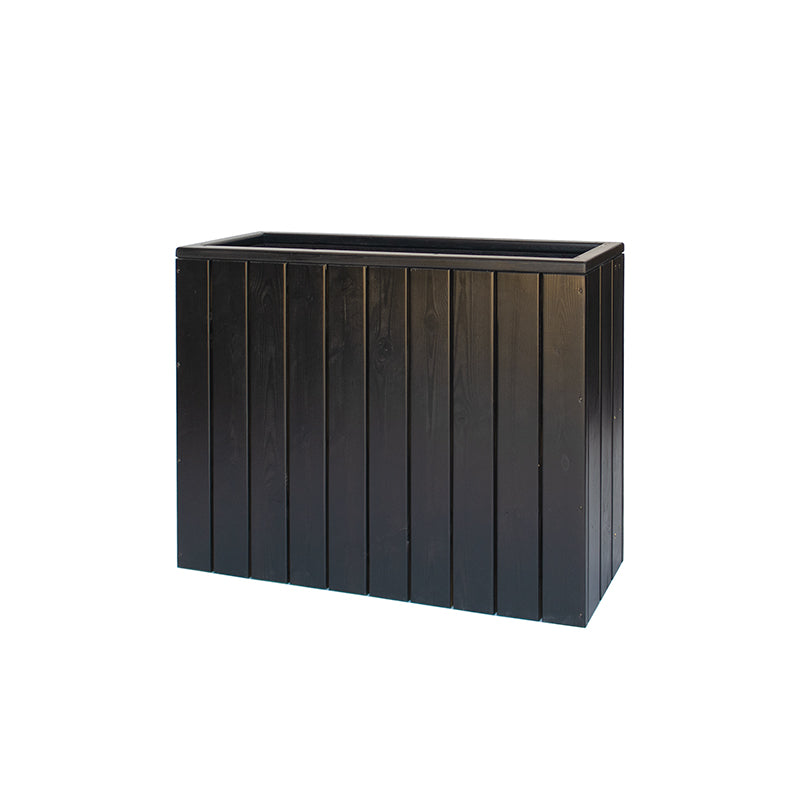 Jardinera Alta De Madera Autoportante 100x34,5x80 Cm Ebony Black Hortalia_0
