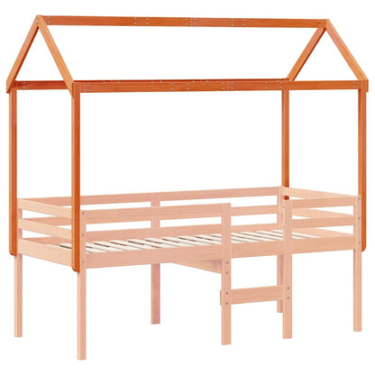 Techo De Cama Infantil Madera Maciza Marrón 217x95,5x159 Cm_2