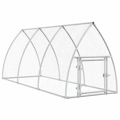 Vidaxl Jaula Para Gallinas Acero Galvanizado Plateado 300x105x120 Cm_0