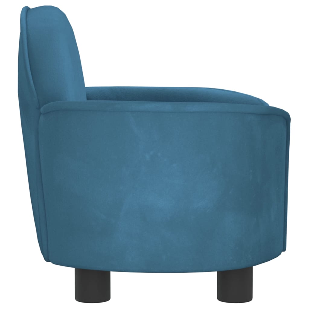 Cama Para Perros De Terciopelo Azul 66x40x45 Cm / Vetonek_4