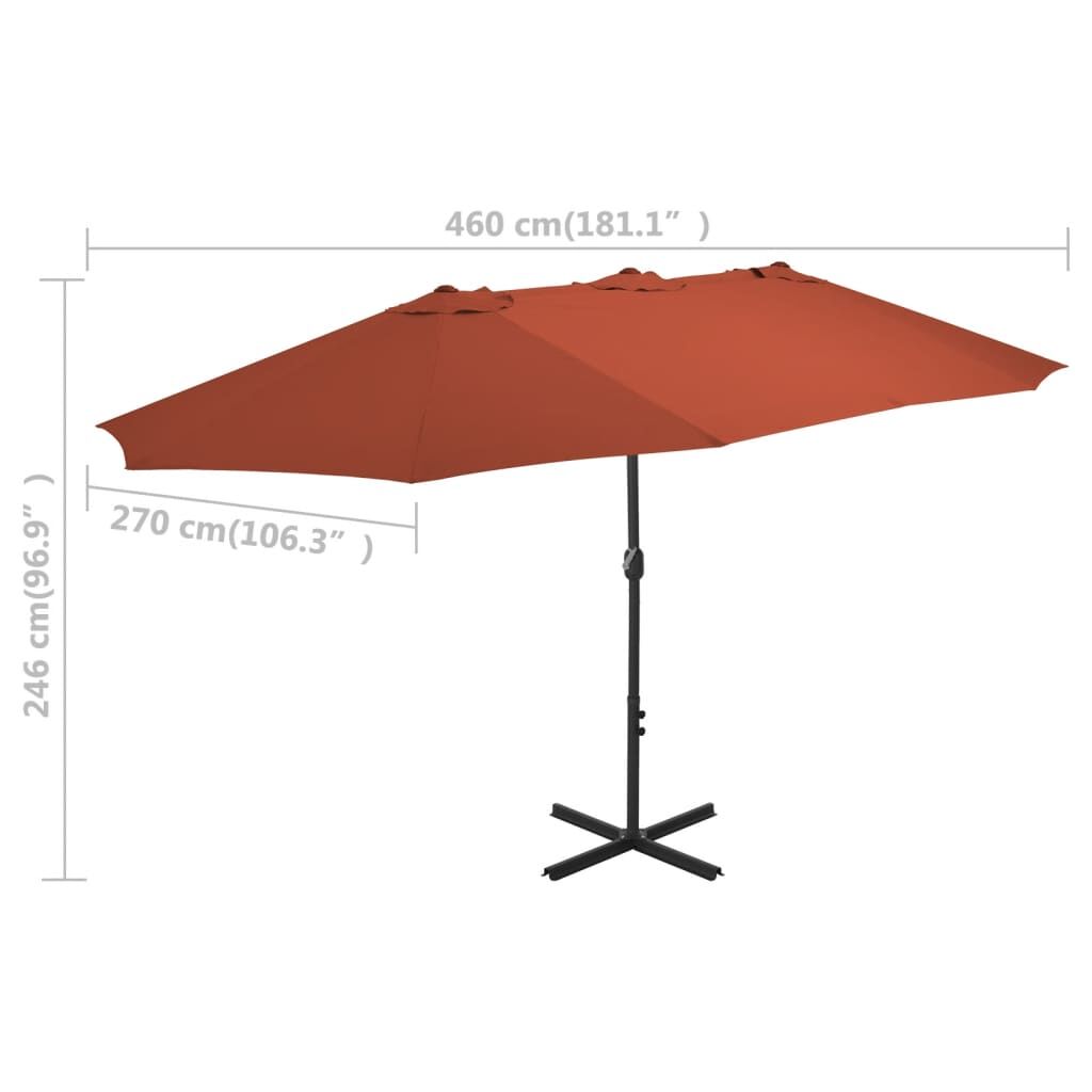 Vidaxl Sombrilla De Jardín Con Palo De Aluminio Terracota 460x270 Cm_2