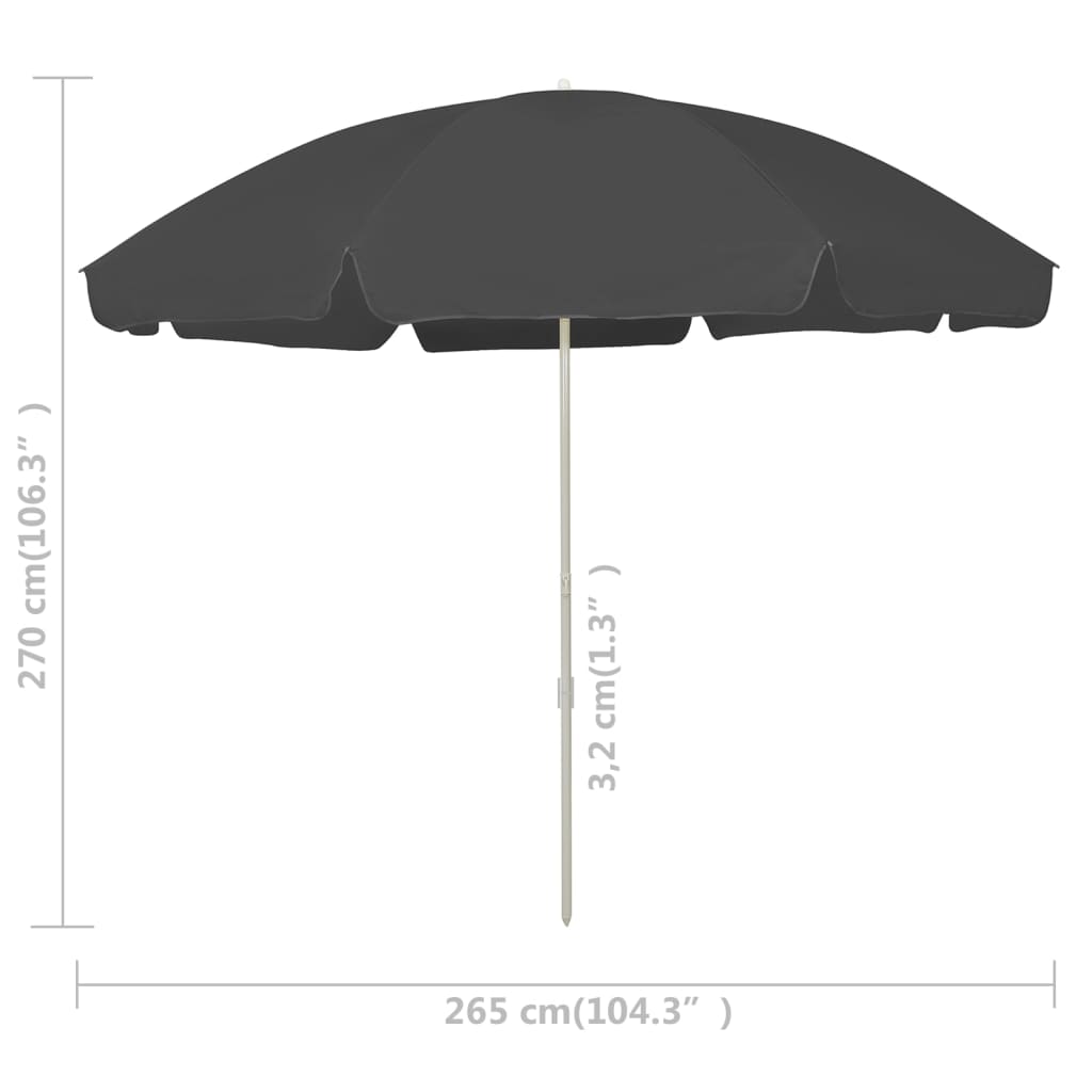 Sombrilla De Playa Antracita 300 Cm_4