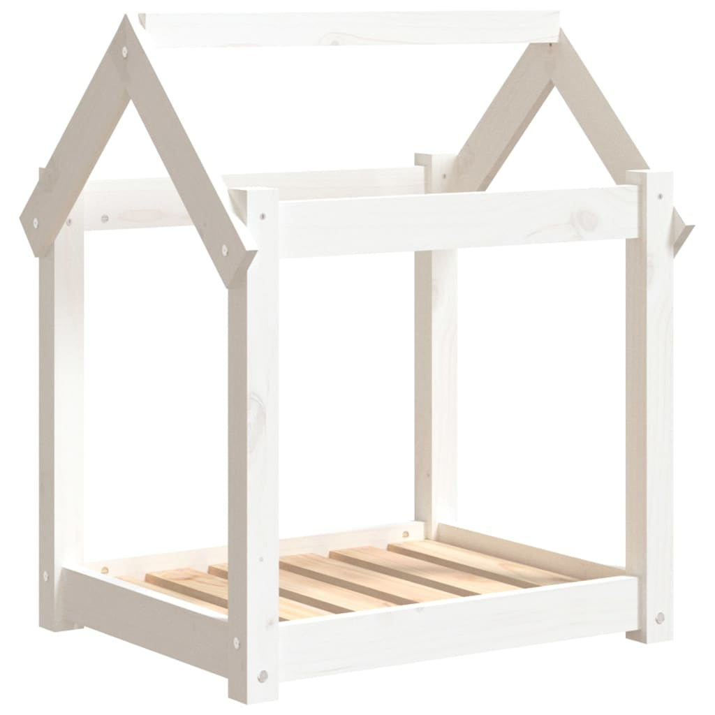 Vidaxl Cama Para Perros Madera Maciza De Pino Blanco 61x50x70 Cm_0