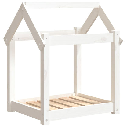 Vidaxl Cama Para Perros Madera Maciza De Pino Blanco 61x50x70 Cm_0