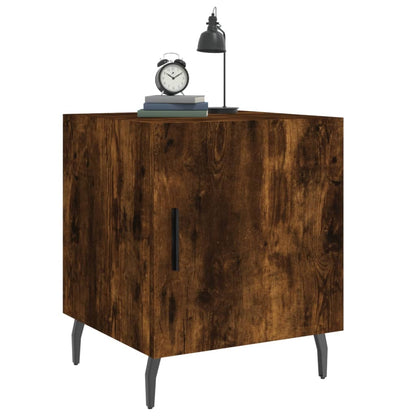 Mesita De Noche Madera De Ingeniería Roble Ahumado 40x40x50 Cm_2