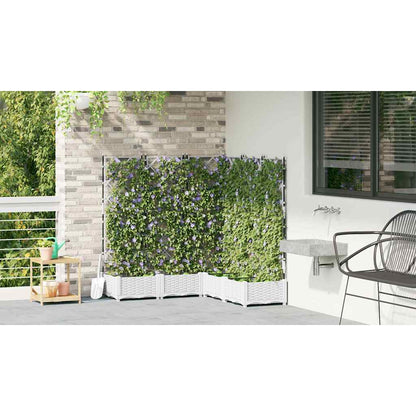 Vidaxl Maceta De Jardín Con Enrejado 5 Pcs Blanco 120 X 120 X 125.5 Cm_3