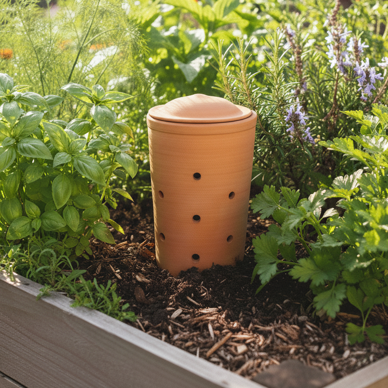 Compostador De Lombrices De Cerámica Para Residuos Orgánicos Urban Green Club - 13x13x20 Cm 2 L_2