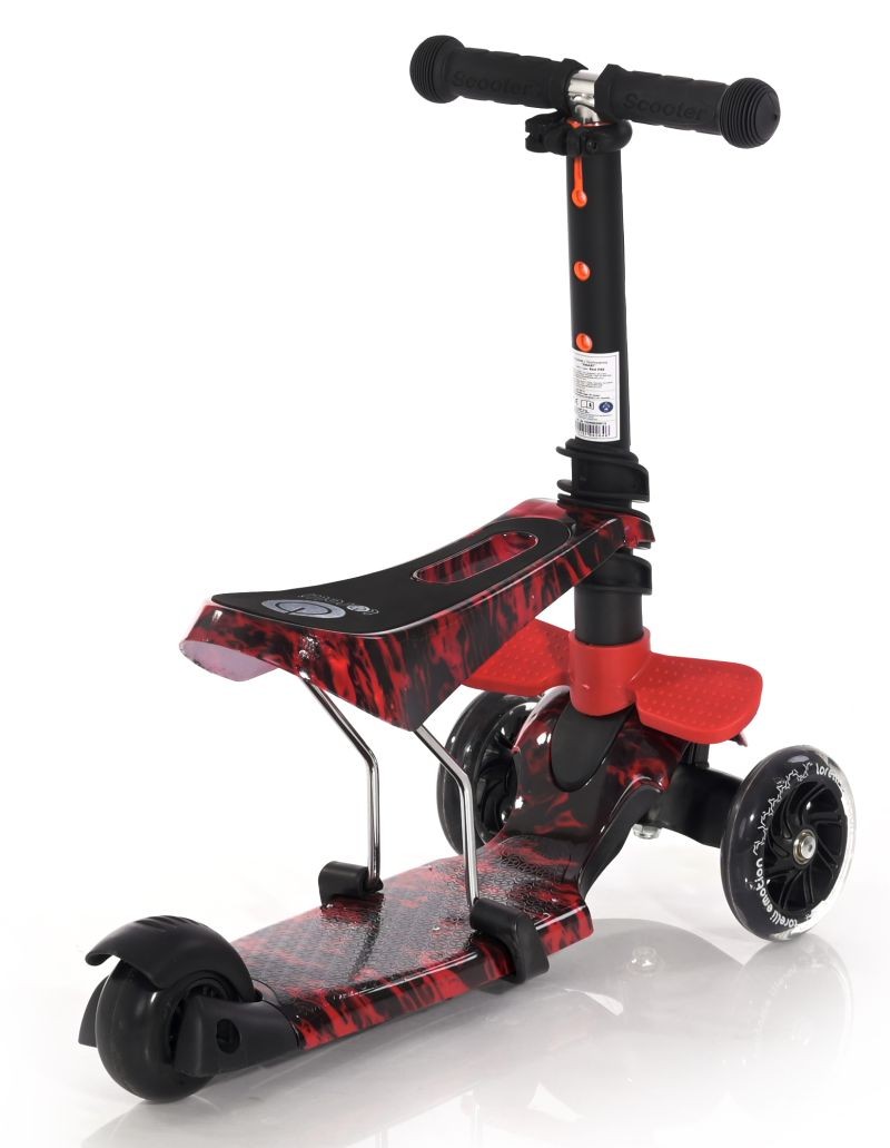 Patinete Infantil Con Asiento Smart Red Fire_1