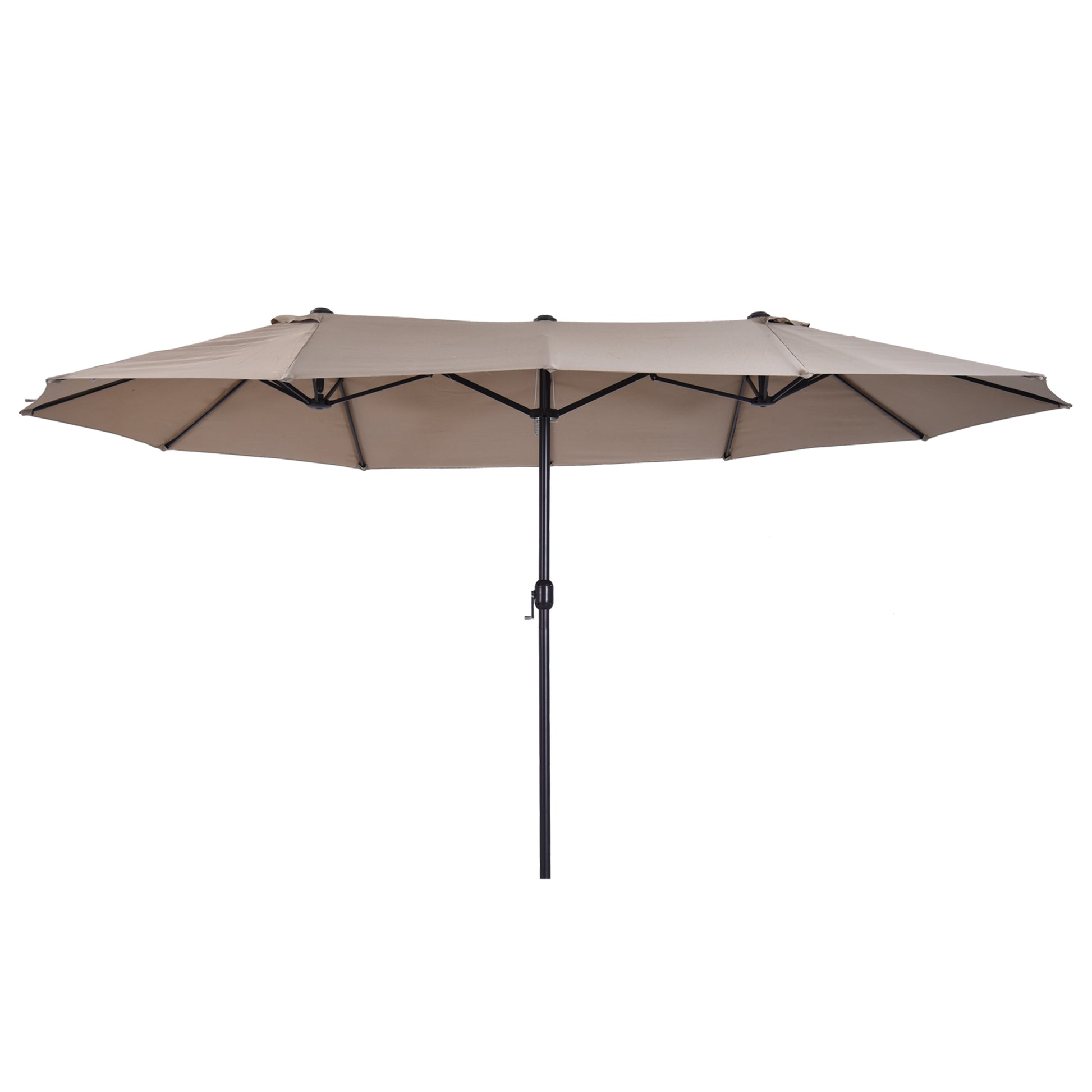 Outsunny Sombrilla Doble Extragrande Para Terraza Patio Protección Solar Café_0