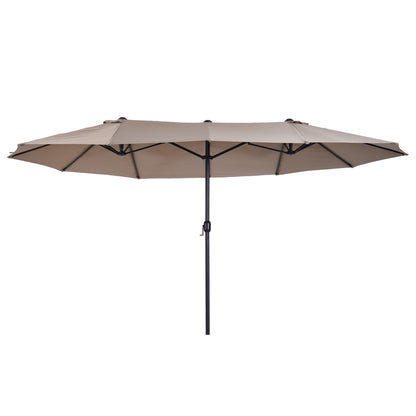 Outsunny Sombrilla Doble Extragrande Para Terraza Patio Protección Solar Café_0
