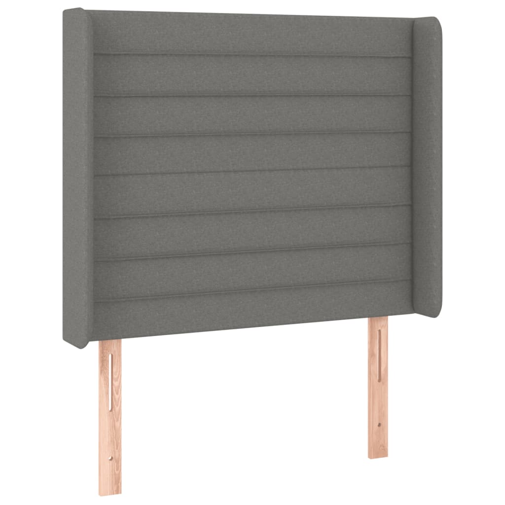 Cama Box Spring Colchón Y Luces Led Tela Gris Oscuro 90x200 Cm / Vetonek_4