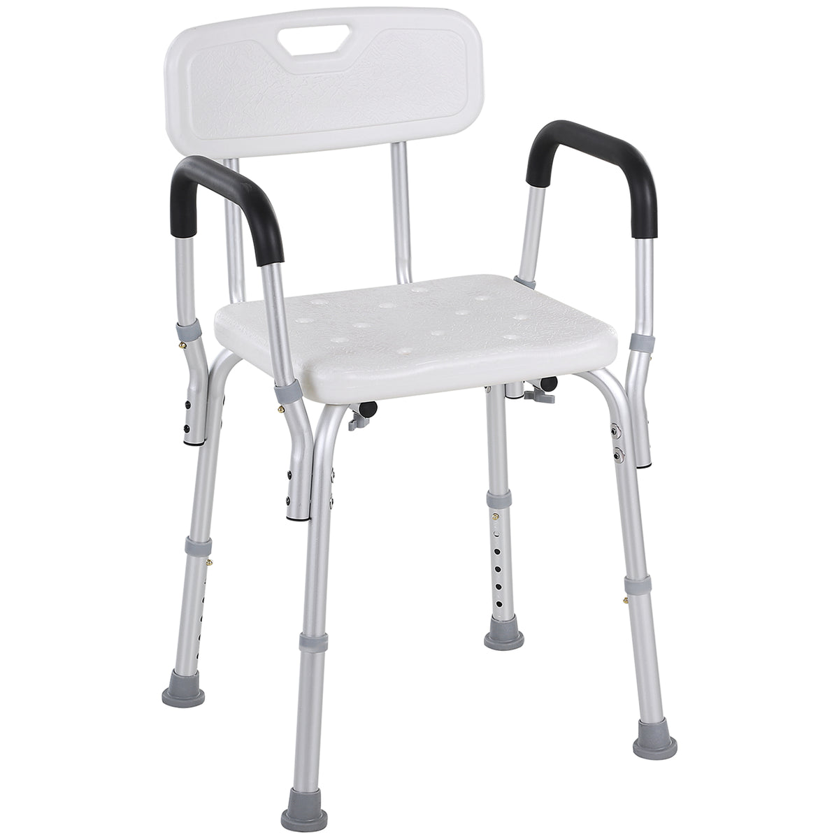 Silla Para Ducha Homcom Aleación De Aluminio Blanco 51,5x51,5x84 Cm_0