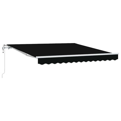 Toldo Retráctil Negro 350 X 250 Cm Tela Y Aluminio_0